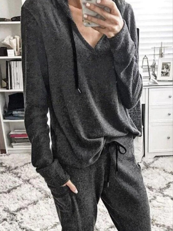 

Casual Loose Hooded Trousers Home Wear