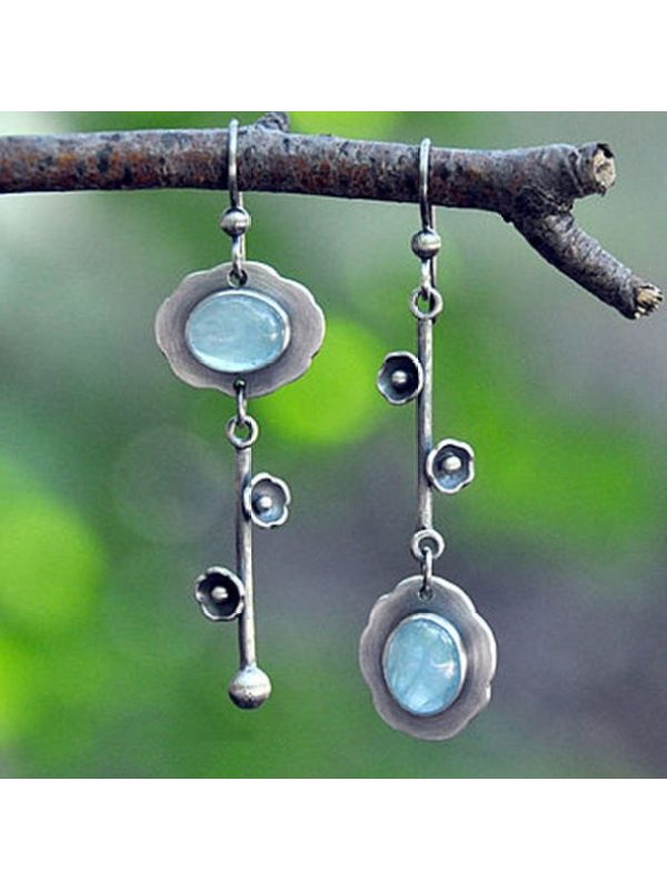 

New Simple Fashion Crystal Gem Pendant Earrings