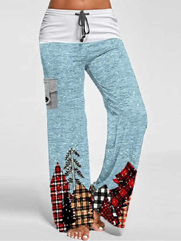 

Christmas Tree Print Pocket Trousers