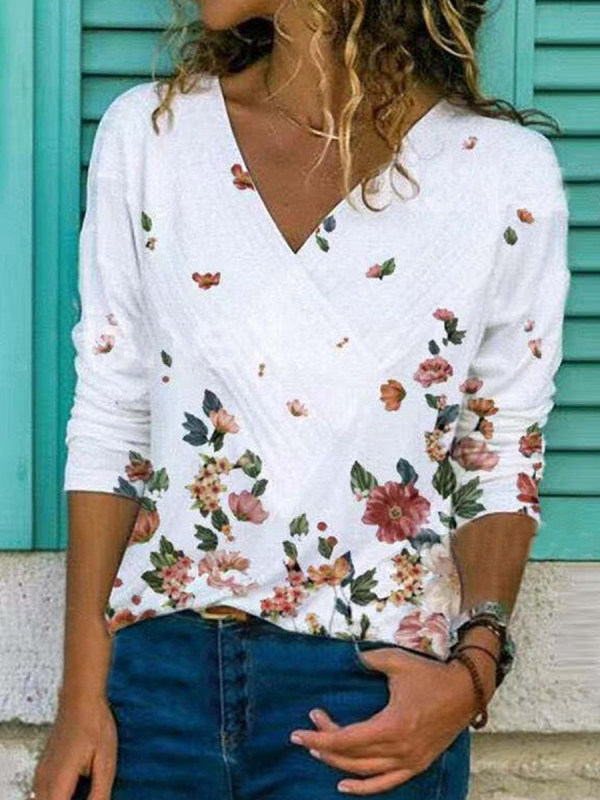 

Casual Print Stitching Long Sleeve T-Shirt