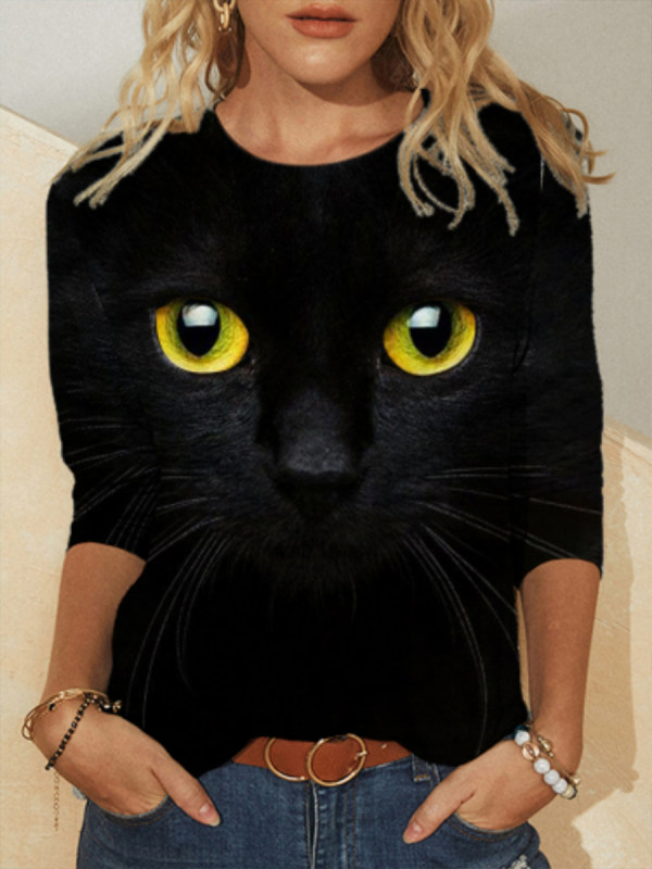 

Casual Printed Crew Neck T-Shirt