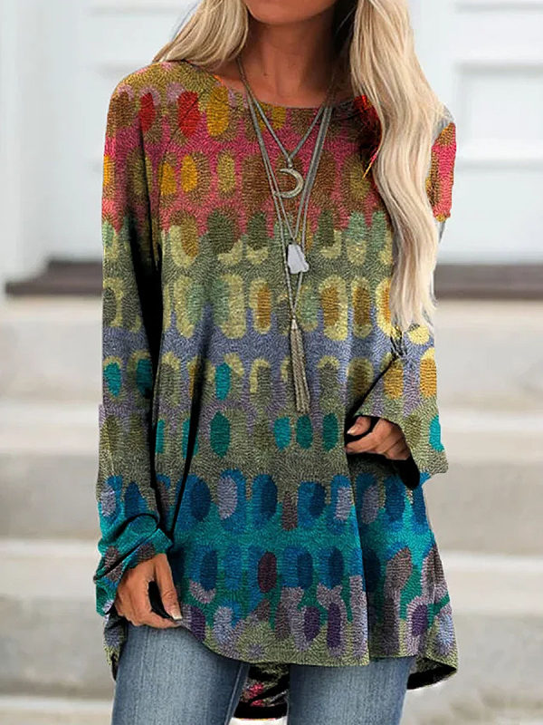 

Floral-Print Long Sleeve T-Shirt