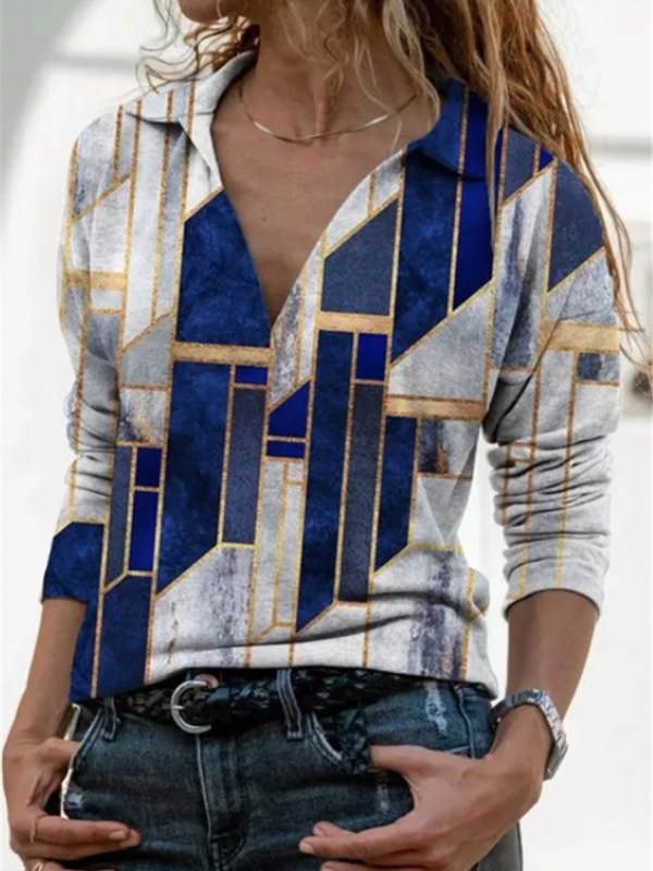 

Casual Printed Long-Sleeved Shirt