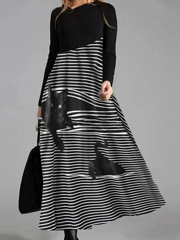 

Casual Printed Large-Length Dress