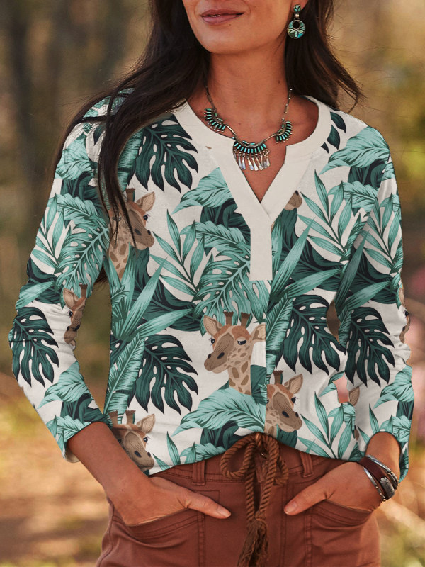 

Women Jungle print long sleeve T-shirt