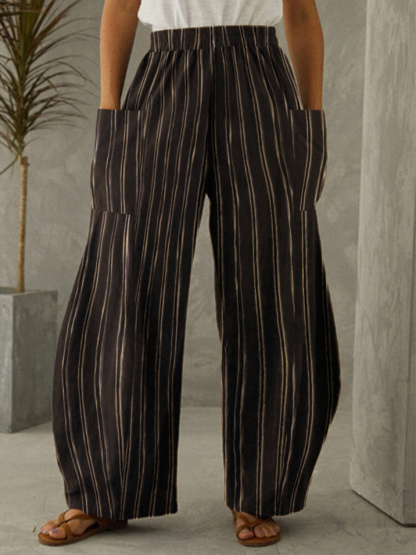 

Ladies striped printed trousers