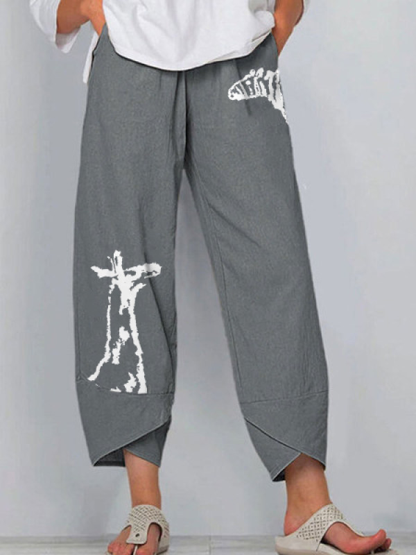 

Women's Animal Printed Vintage Loose Ethic Pants