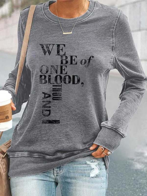 

Crew Neck Letter Print Loose Long Sleeve T-shirt