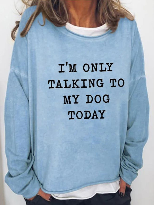 

Letter Print Loose Round Neck T-shirt