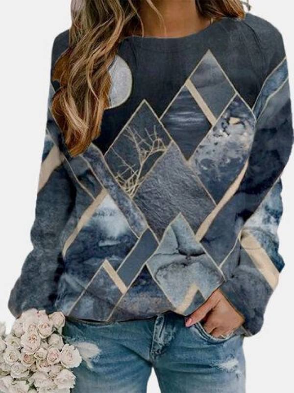 

Loose Casual Crew Neck Printed T-shirt