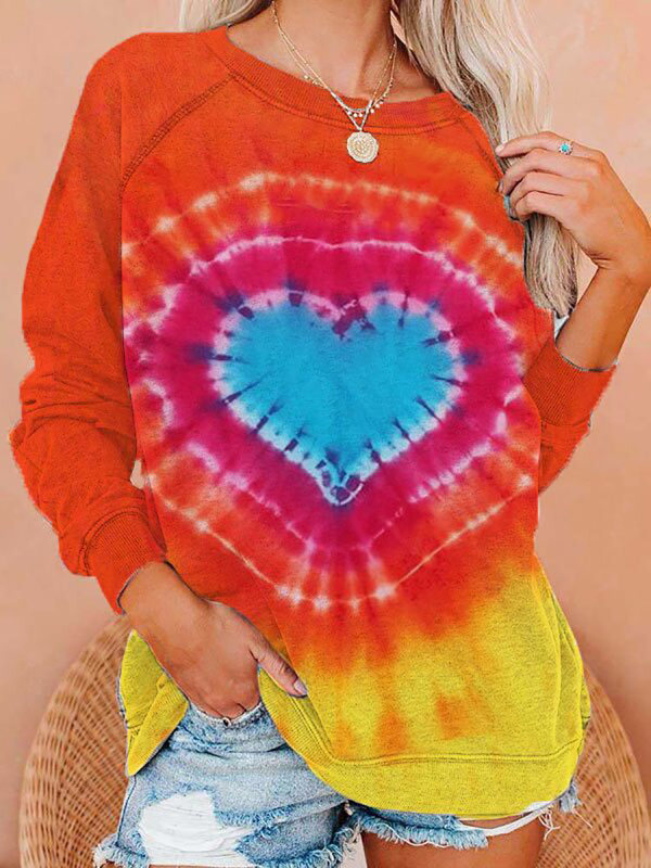 

Women's art heart print casual sweatshirt