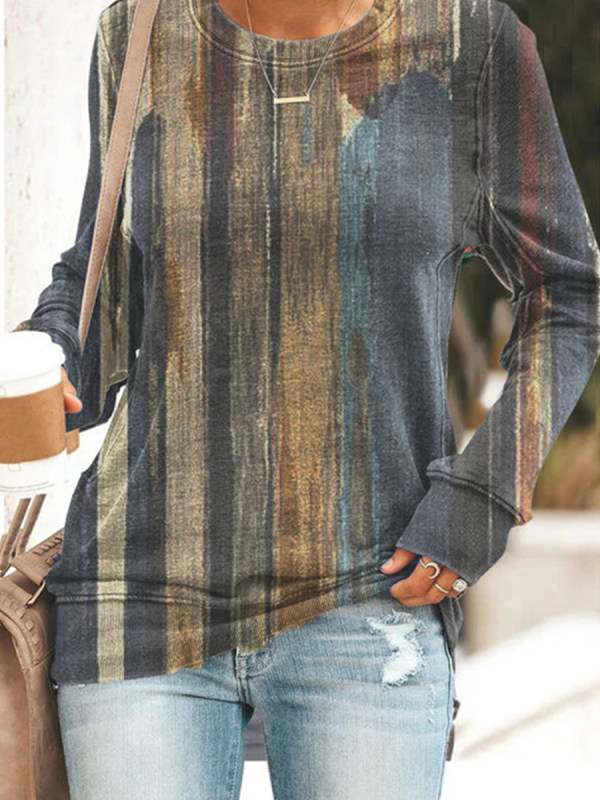 

Casual Printed Long-sleeved T-shirt