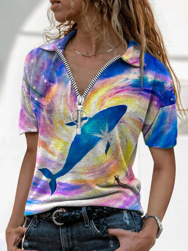 

Modern Casual Printed Color Short Sleeve Shirt