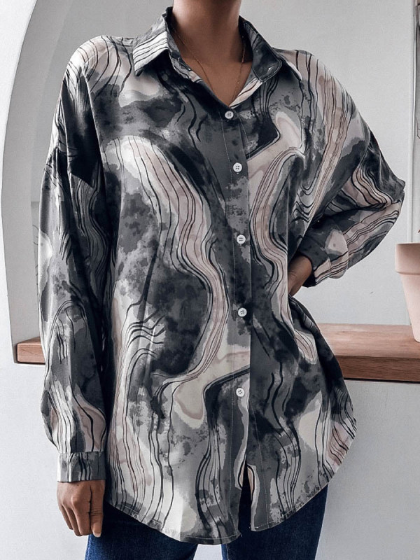 

Casual Gradient Print Long Sleeve Shirt