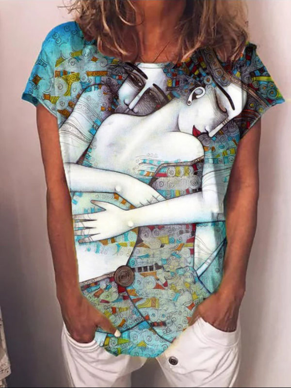 

Loose Casual Printed Short-sleeved T-shirt