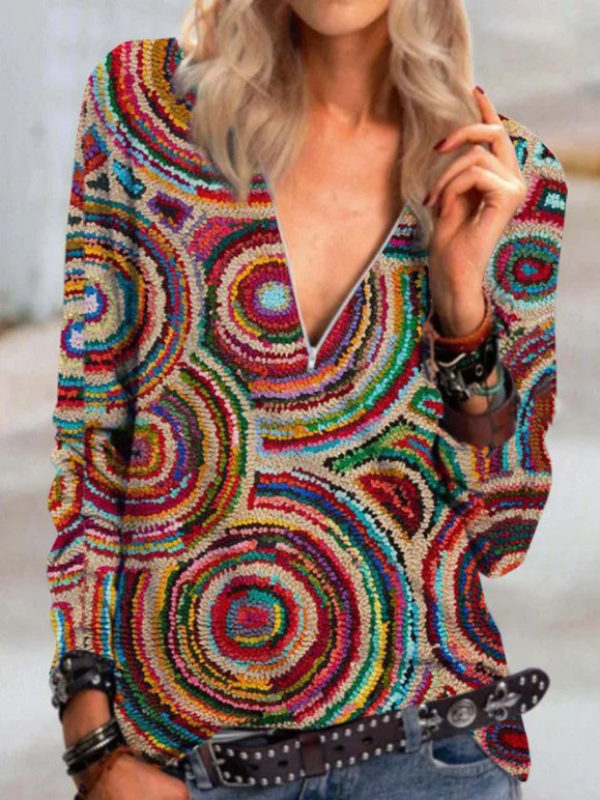 

Loose Casual Hot Sale Printing Long Sleeve T-shirt
