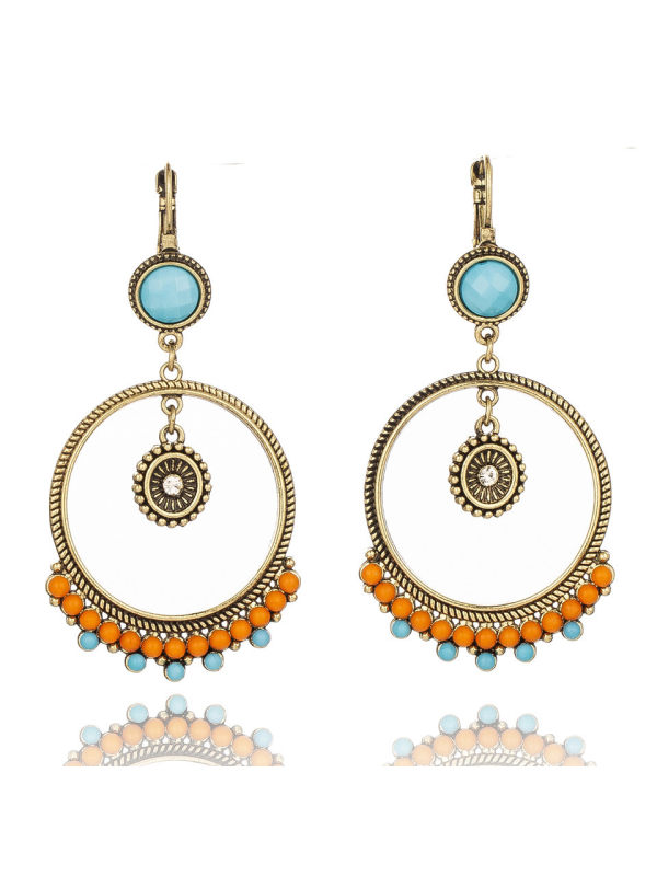 

New fashion geometric round gem earrings