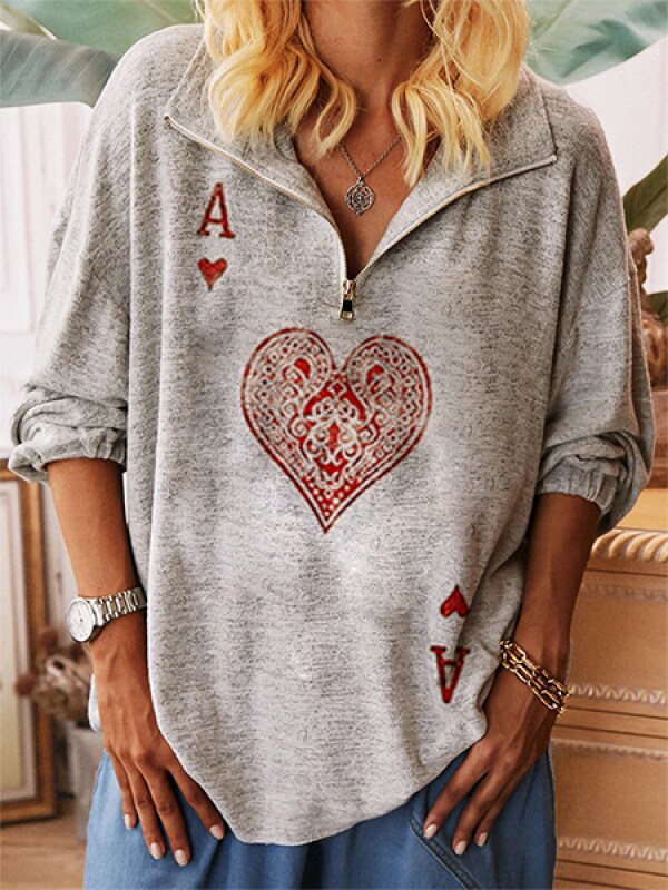 

Womens Valentines Day unique heart-shaped faded T-shirt