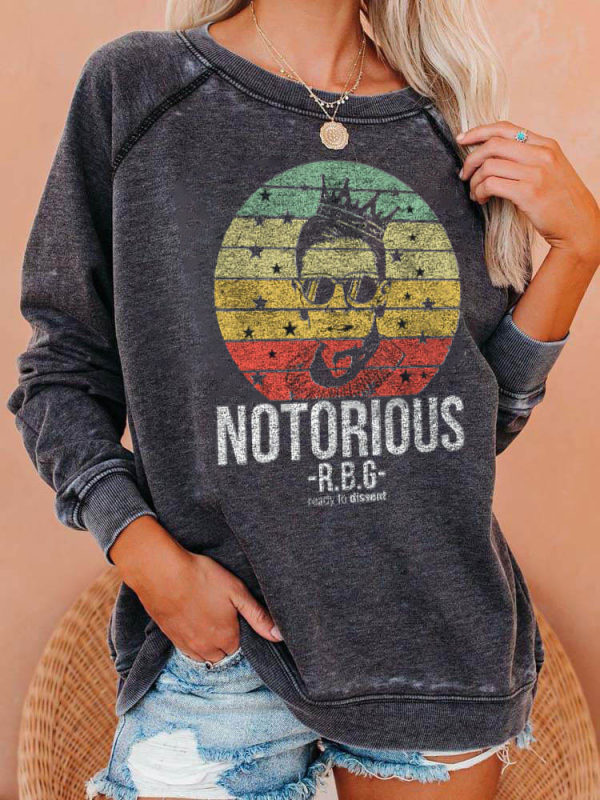 

Womens Long Sleeve Round Neck Love Print Mid-length
