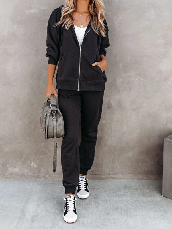 

Women's Solid Color Casual Simple Sports Suit