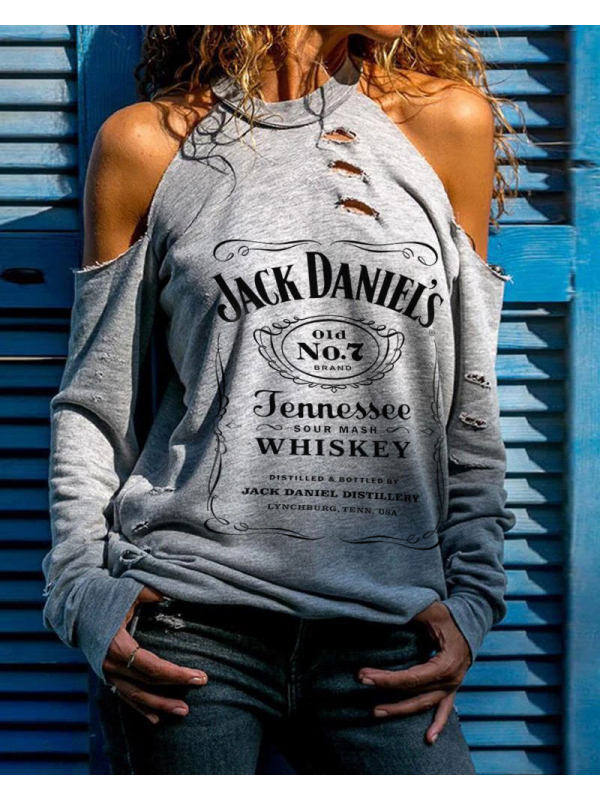 

Ladies Jack Daniel Off Shoulder Casual T-Shirt