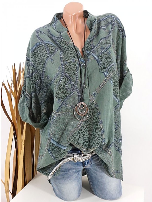 

Casual V Neck Print Short Sleeve T-Shirt