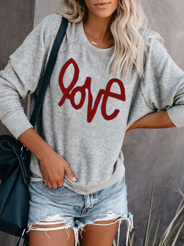 

Casual Printed Round Neck Long Sleeve Sweatshirt