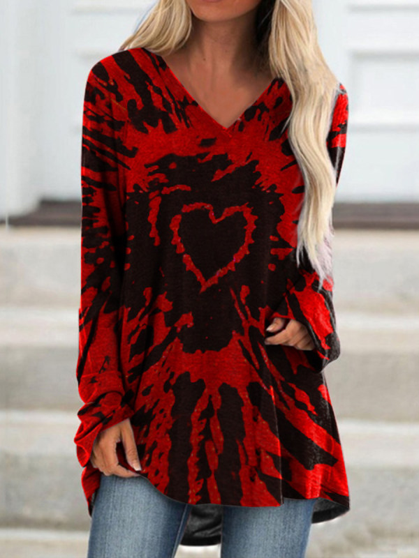 

Casual Love Print Long Sleeve T-shirt Top