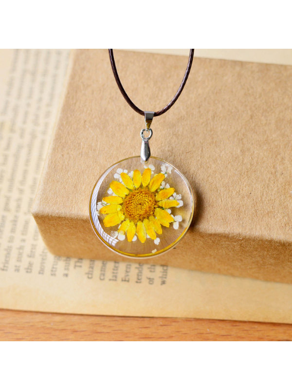 

Natural Dried Flowers Lace Crystal Chrysanthemum Handmade E