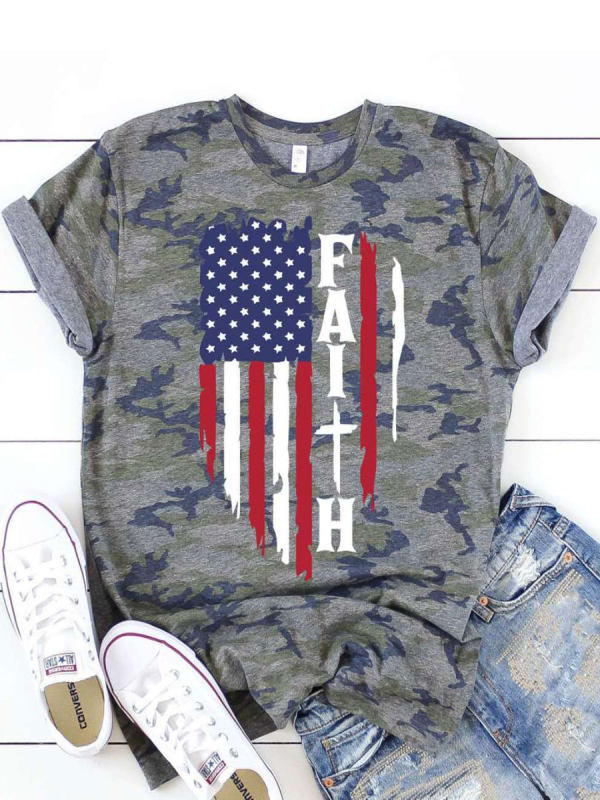 

Camouflage Print Loose Casual Short-sleeved T-shirt