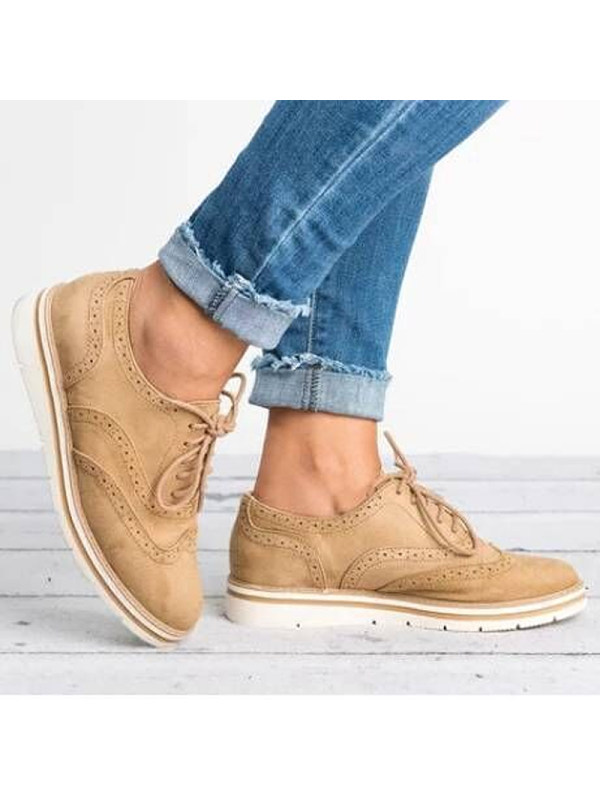 

British Style Platform Lace-Up Women'S Shoes