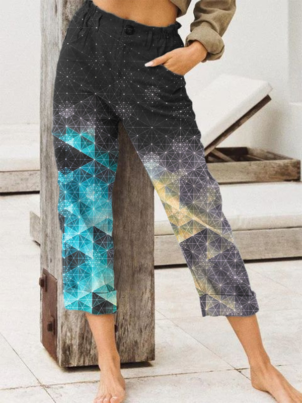 

Women's gradient geometric casual pants