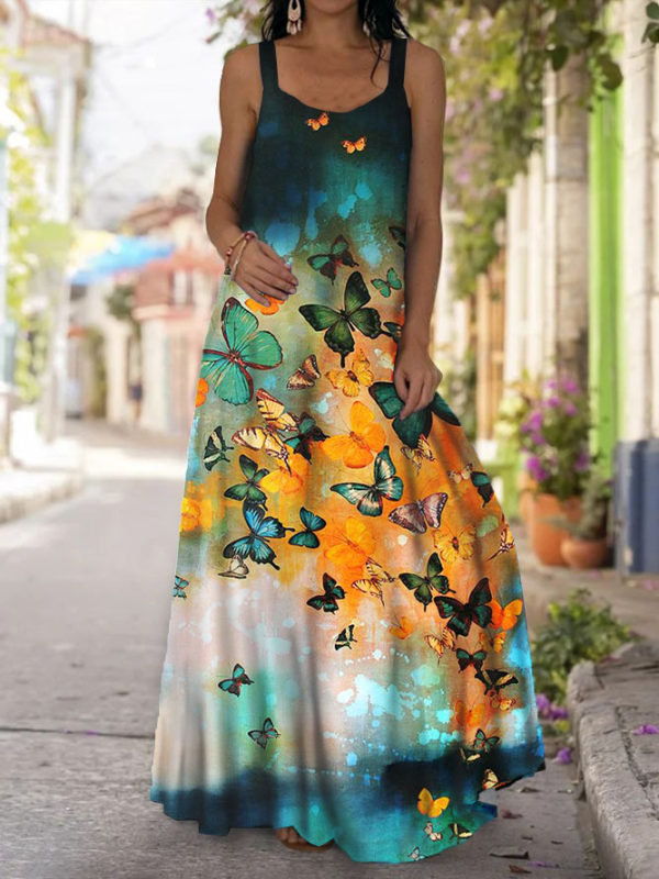 

Tie Dye Printing Long casual Loose Dress