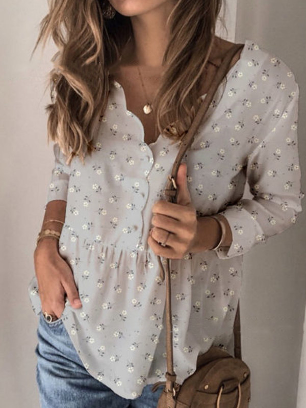 

Fashion V-neck Long Sleeve Shirt