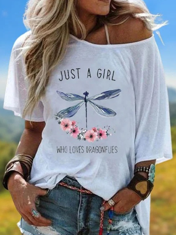 

Fashion Printed Loose Round Neck T-shirt