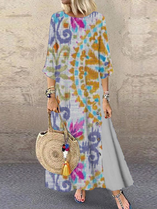 

Casual Vintage Print Maxi Dress