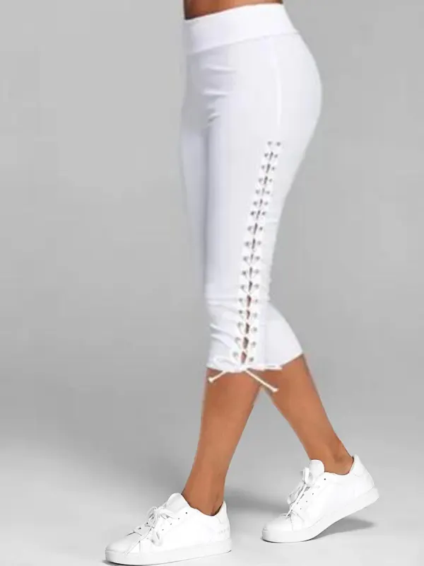 pantalones deportivos elásticos con cordones de moda - Funluc.com 