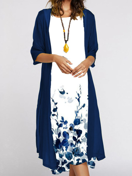 Fashion Casual Printed Vest Two-Piece Dress