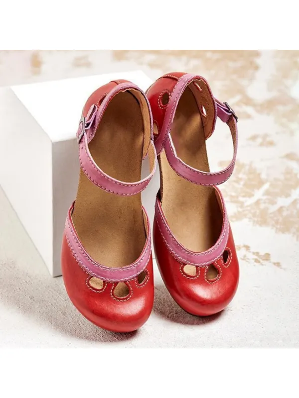 Women's Retro Block Heel Sandals - Gethefashion.chimpone.com 