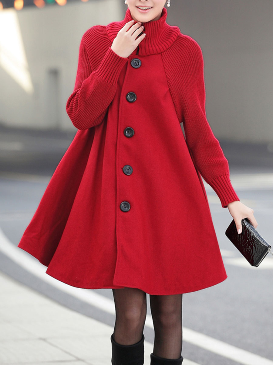 Красное пальто для полных женщин