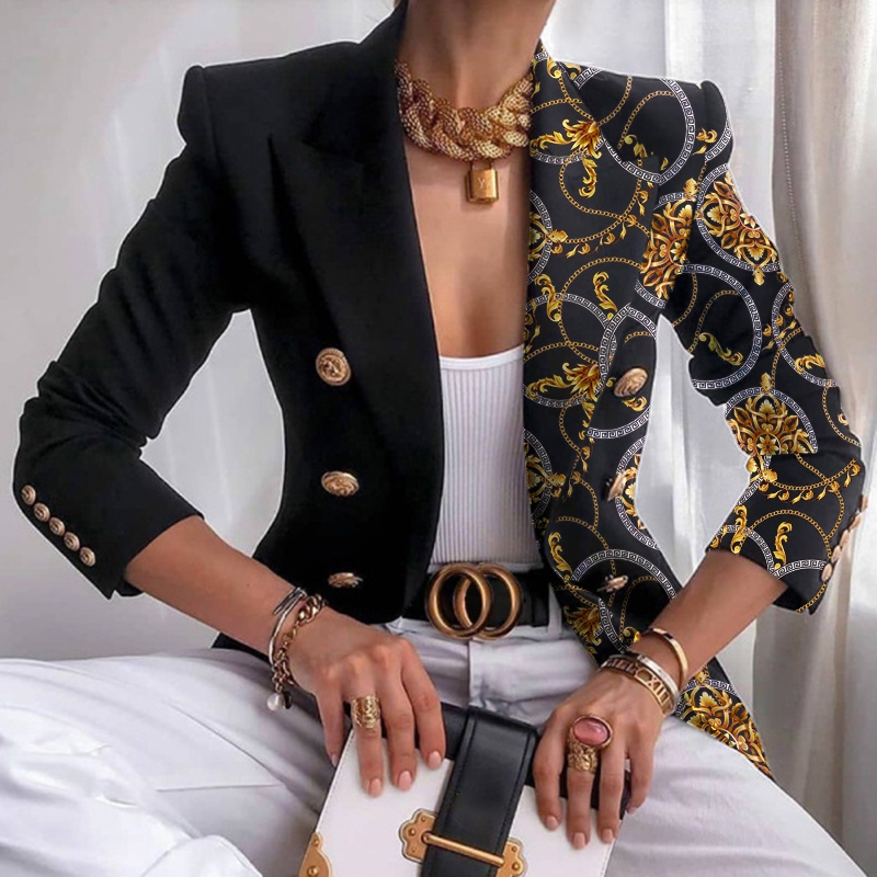 chain print blazer