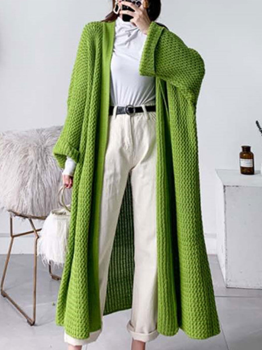 Loose Long Thick Knit Cardigan Coat