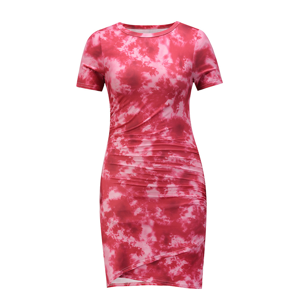 Tie Dye Print Sexy Pack Hip Dress