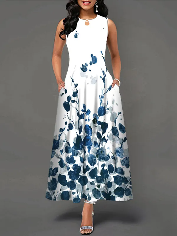 Casual Print Swing Boho Sleeveless Dress - Minicousa.com 