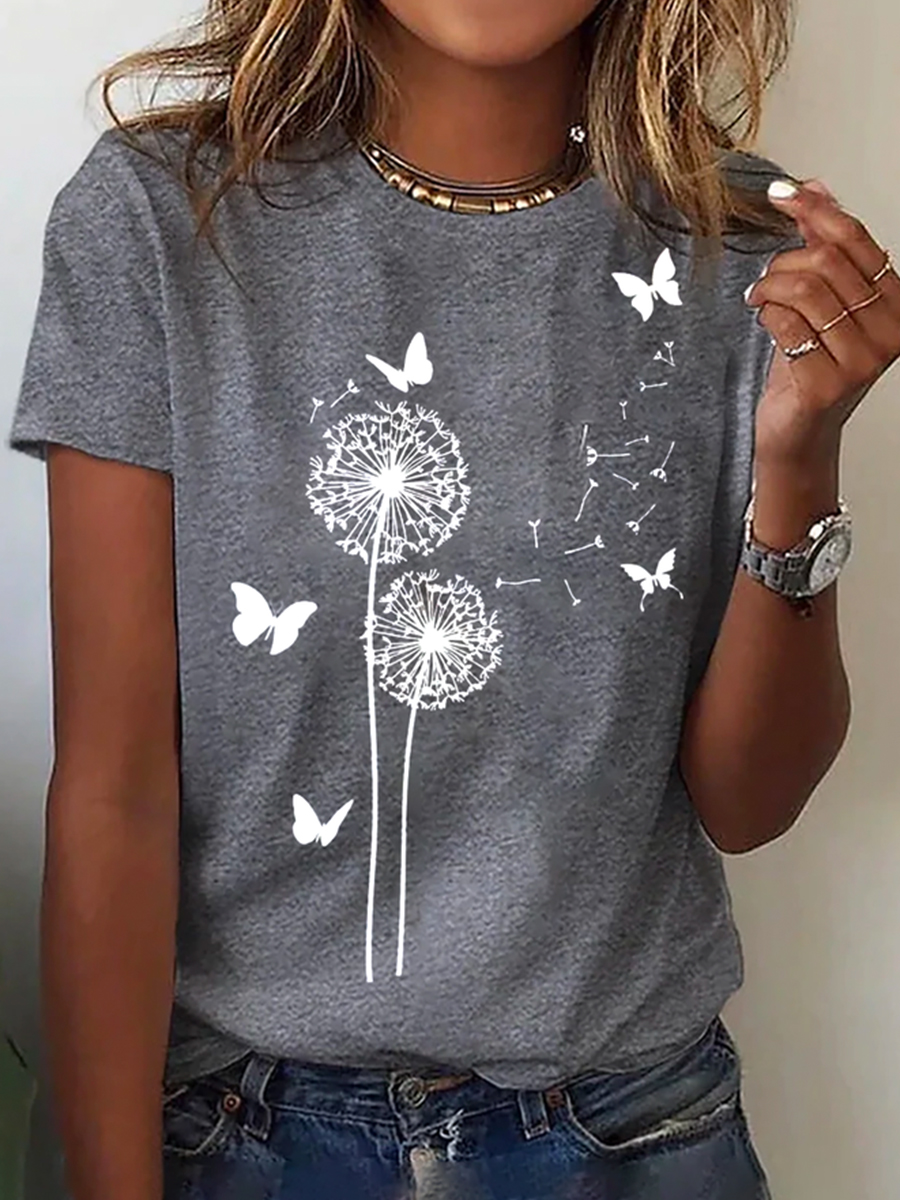 Crew Neck Loosen Short Sleeve T Shirt