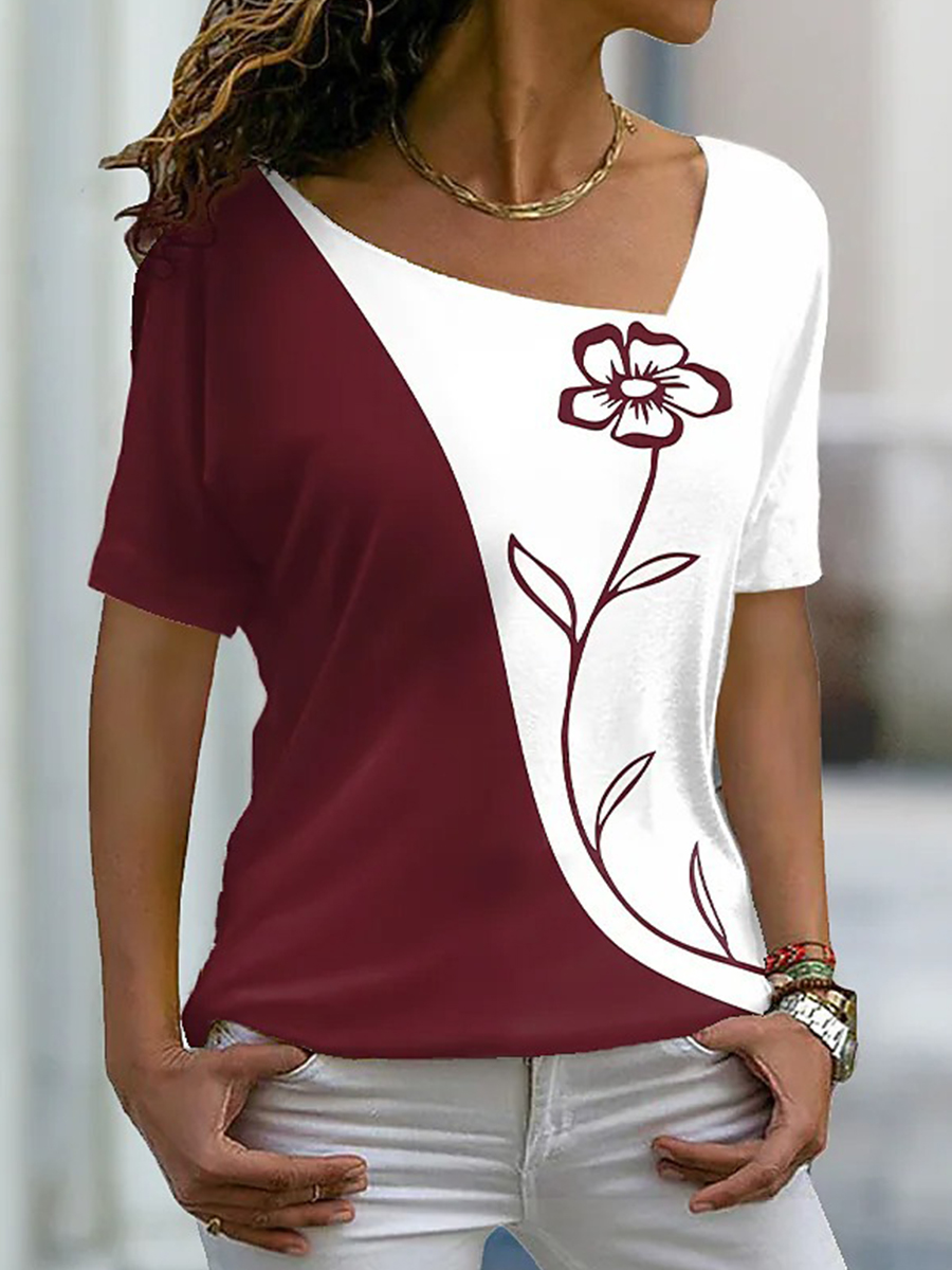 Casual Short Sleeve Printed T Shirt