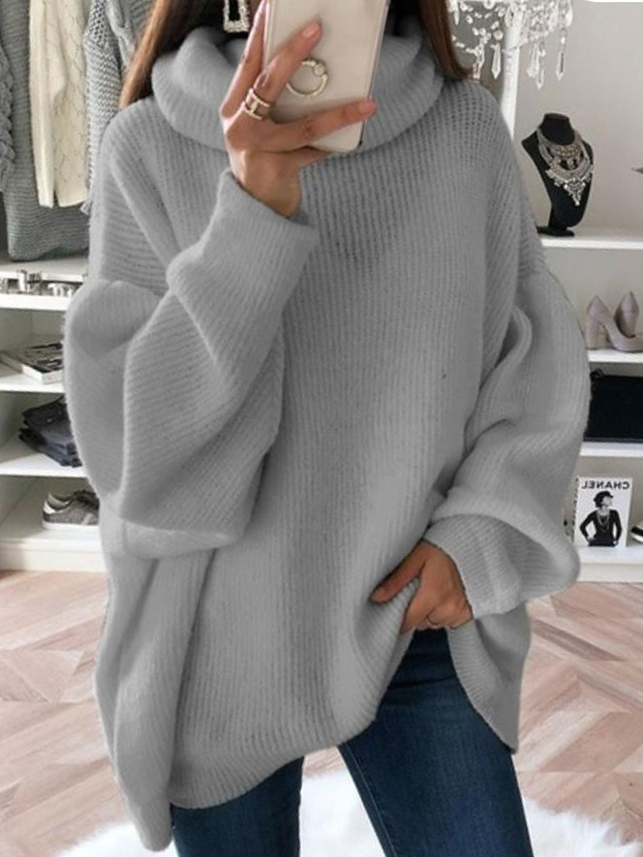 Casual Loose Solid Color Sweater Pullover