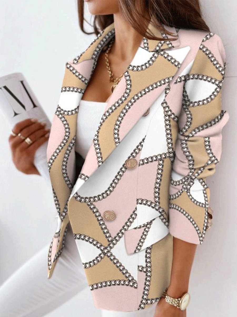 Fashion All match Print Long Sleeve Blazer