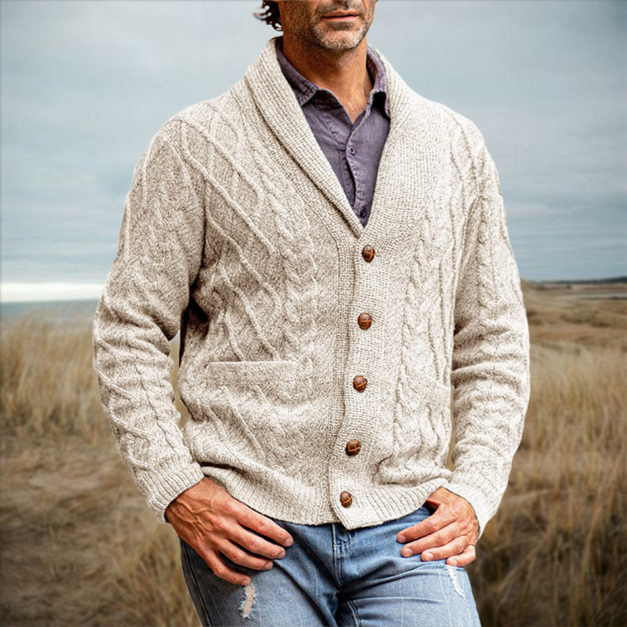 

Men's Vintage Long Sleeve Cardigan Sweater