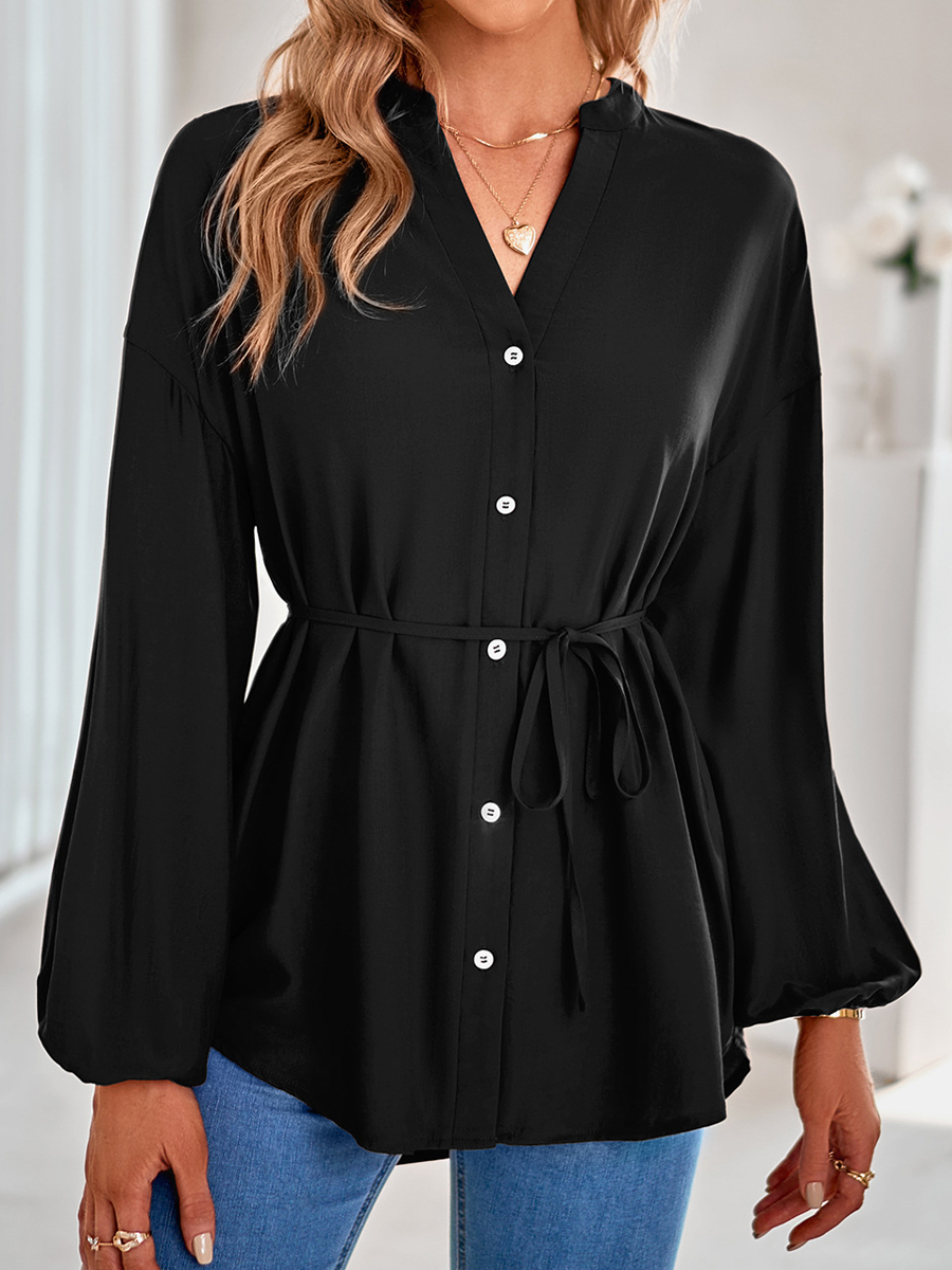 Casual Solid Color Long Sleeve Shirt